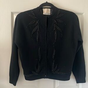 Vintage 1960’s beaded Lambs Wool Sweater size Small